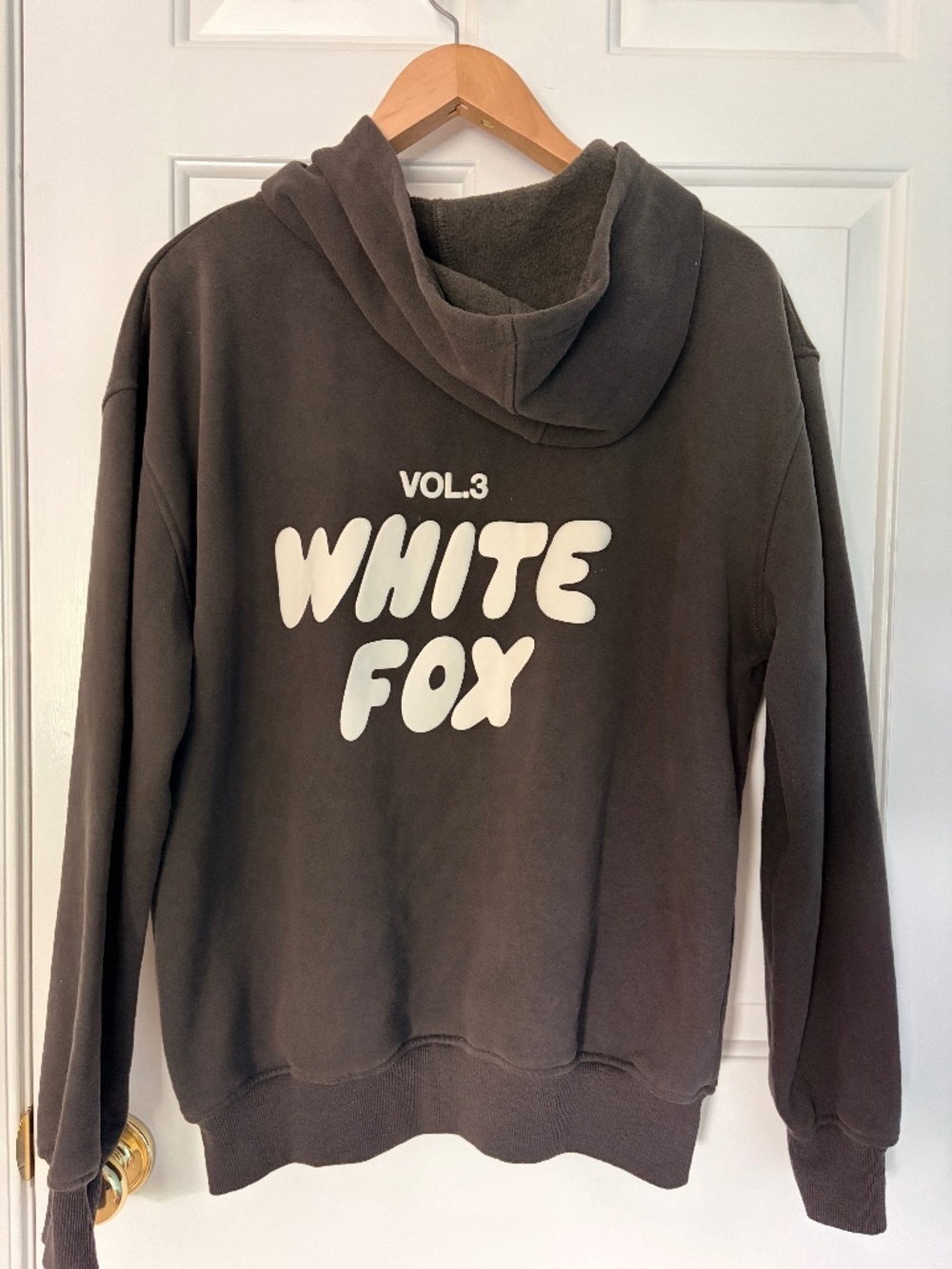 White Fox black sweatshirt hoodie  size s/m